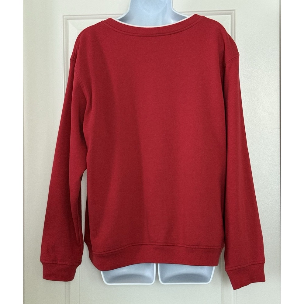 VTG Holiday Traditions Red Grandma Cardigan XL w/Embroidered Christmas Patches - Picture 7 of 11